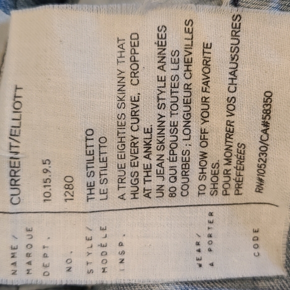 * SOLD * Size 26 CURRENT/ELLIOTT acid wash skinny jeans - Picture 6 of 6